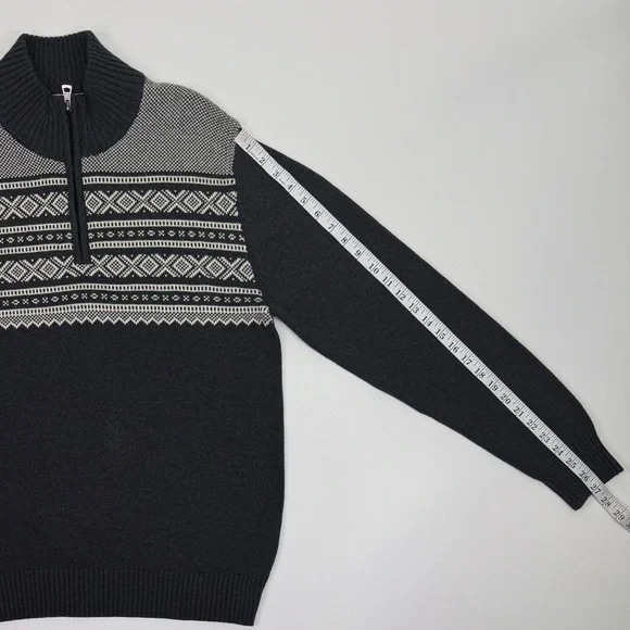 Original Weatherproof Vintage Men's Charcoal and White Zip Up Sweater Medium - Picture 7 of 8